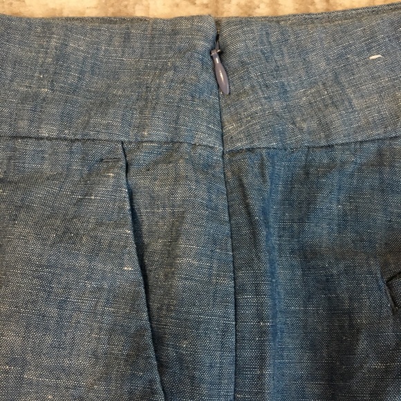 LAST CALL! LOFT Scalloped Hem Chambray Shorts - Picture 6 of 7